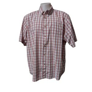 Wrangler Shirt Men's 2XLarge Button-Down Short Sleeve Multicolor Plaid Pocket
